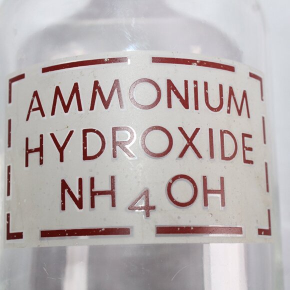 Vintage Pyrex Ammonium Apothecary NH 4 OH Chemistry Bottle With Stopper - Picture 7 of 7